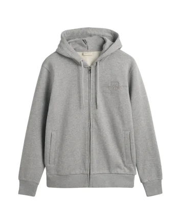 Hanorac regular fit cu fermoar, Gri deschis