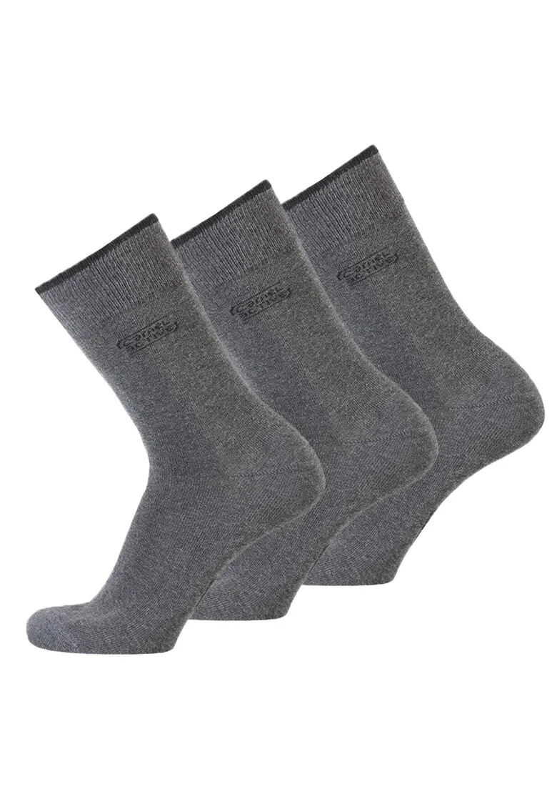 Set de sosete lungi din amestec de bumbac organic - 3 perechi, Gri antracit