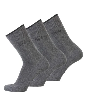 Set de sosete lungi din amestec de bumbac organic - 3 perechi, Gri antracit