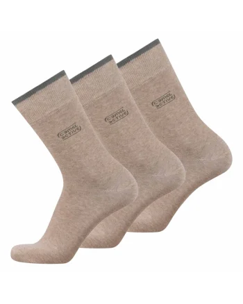 Set de sosete lungi din amestec de bumbac organic - 3 perechi, Bej