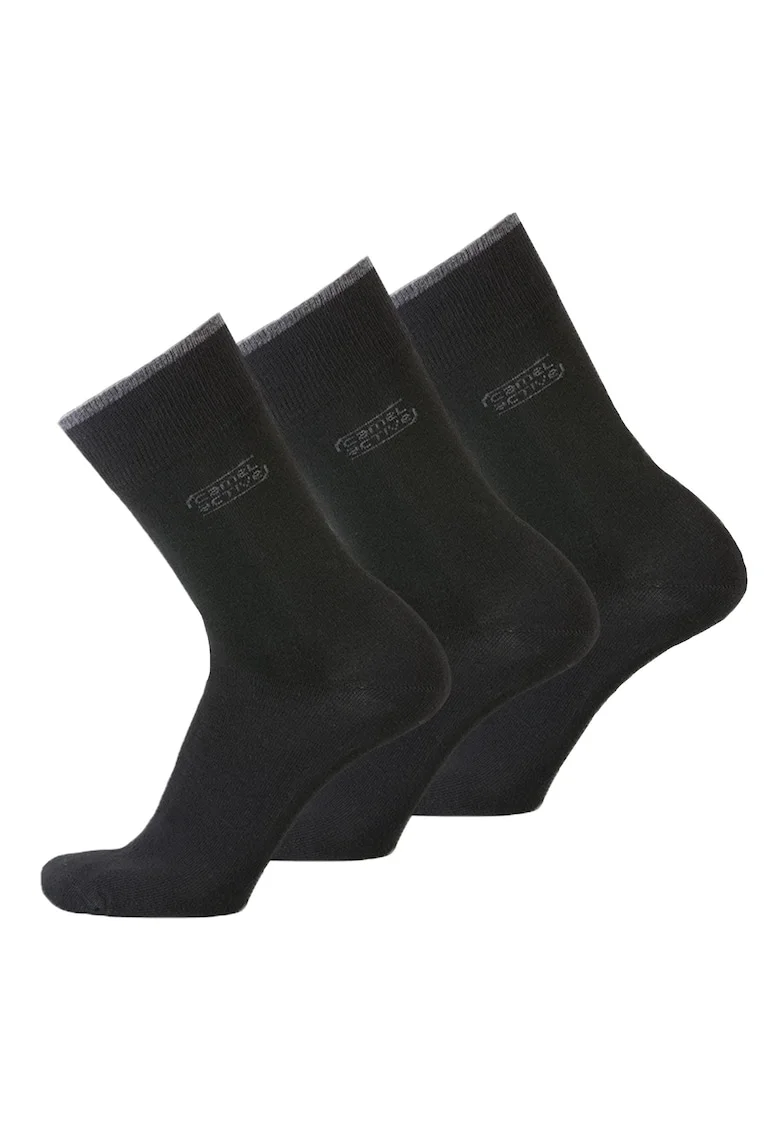 Set de sosete lungi din amestec de bumbac organic - 3 perechi, Negru