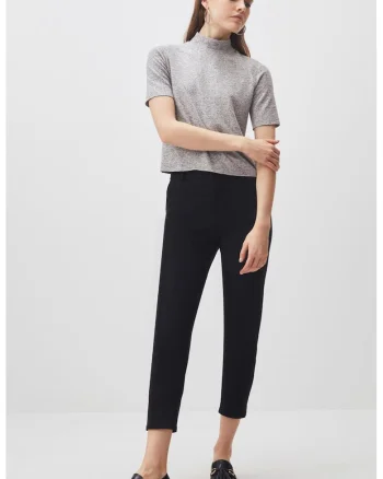 Pantaloni capri cu talie inalta, Negru