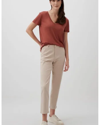 Pantaloni capri cu talie inalta, Bej deschis