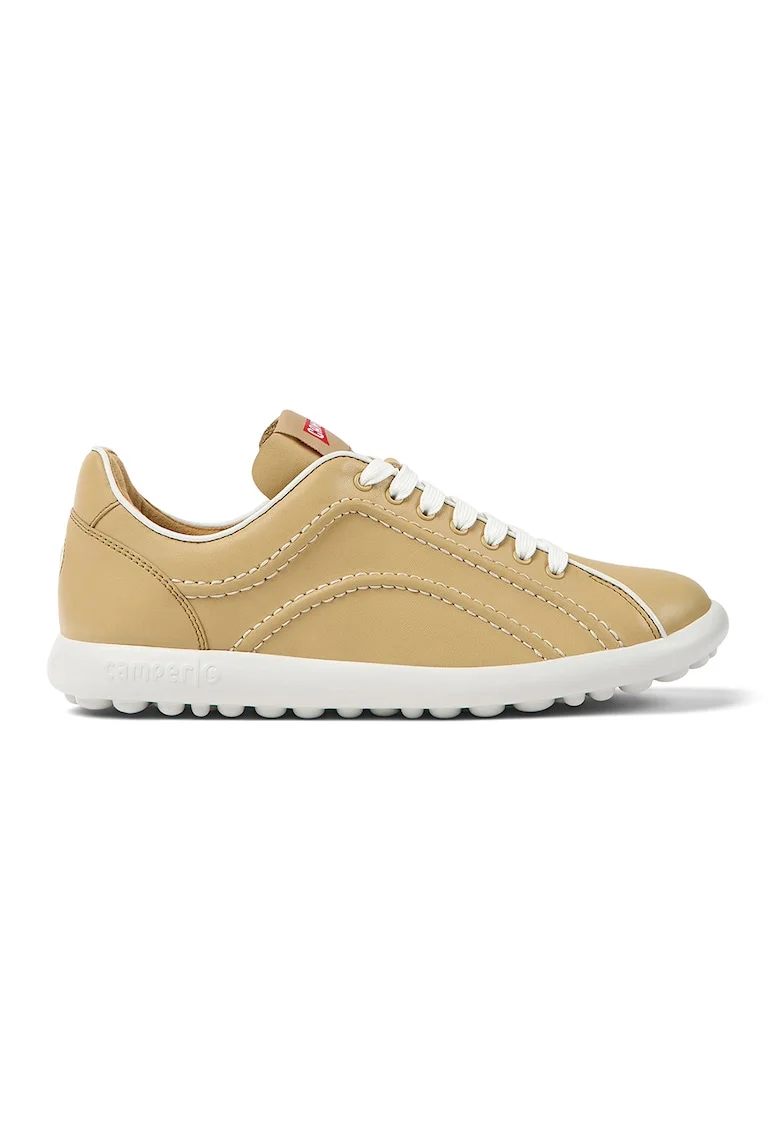 Pantofi sport low-cut de piele, Bej