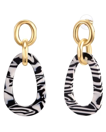 Cercei drop placat cu aur de 14K, Auriu