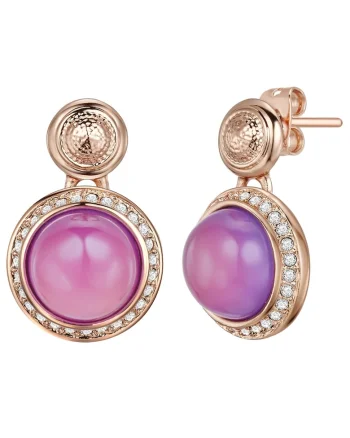 Cercei cu tija placati cu aur de 14K, Auriu rose