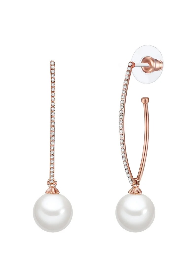 Cercei drop placati cu aur de 14K, Auriu rose