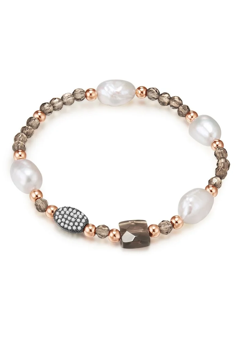 Bratara cu margele placata cu aur de 14K, Auriu rose