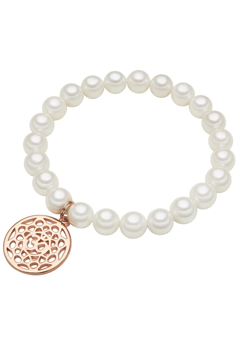Bratara de aur de 14K filat cu perle, Alb