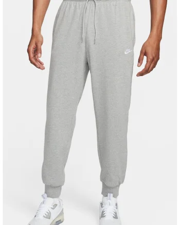 Pantaloni de trening cu talie medie si snur, Gri deschis melange