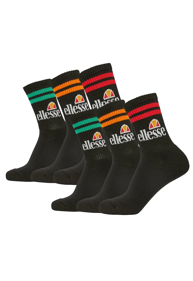 Set de sosete lungi unisex - 6 perechi, Negru/Multicolor