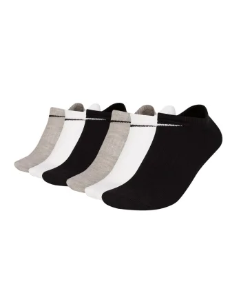 Set de sosete unisex pana la glezna - 6 perechi, Alb/Negru/Gri