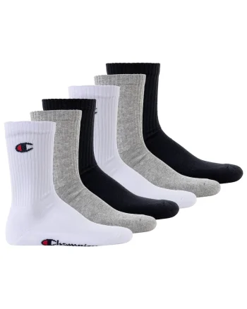 Set de sosete lungi unisex - 6 perechi, Alb/Negru/Gri