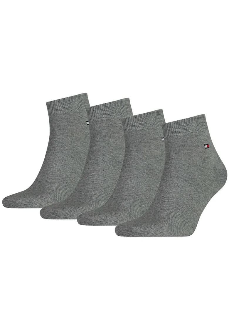 Set de sosete scurte cu logo discret 14171 - 4 perechi, Gri