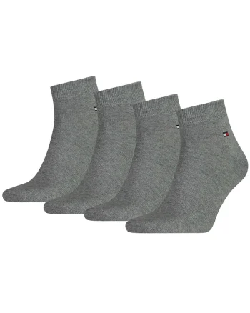 Set de sosete scurte cu logo discret 14171 - 4 perechi, Gri