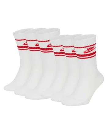 Set de sosete lungi unisex cu imprimeu logo Everyday Essential - 6 perechi, Rosu/Alb