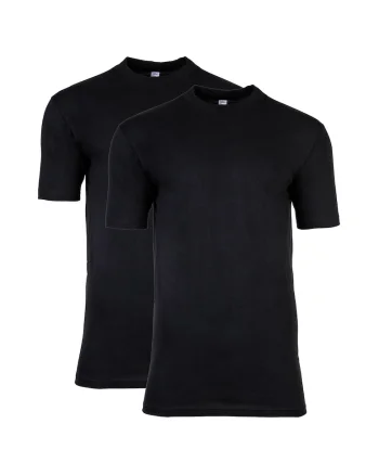 Set de tricouri cu decolteu la baza gatului - 2 piese, Negru