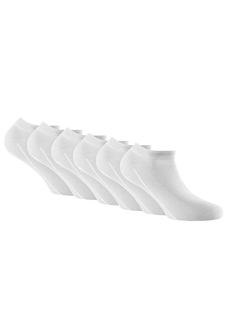Rohner, Set de sosete pana la glezana, unisex - 6 perechi, Alb