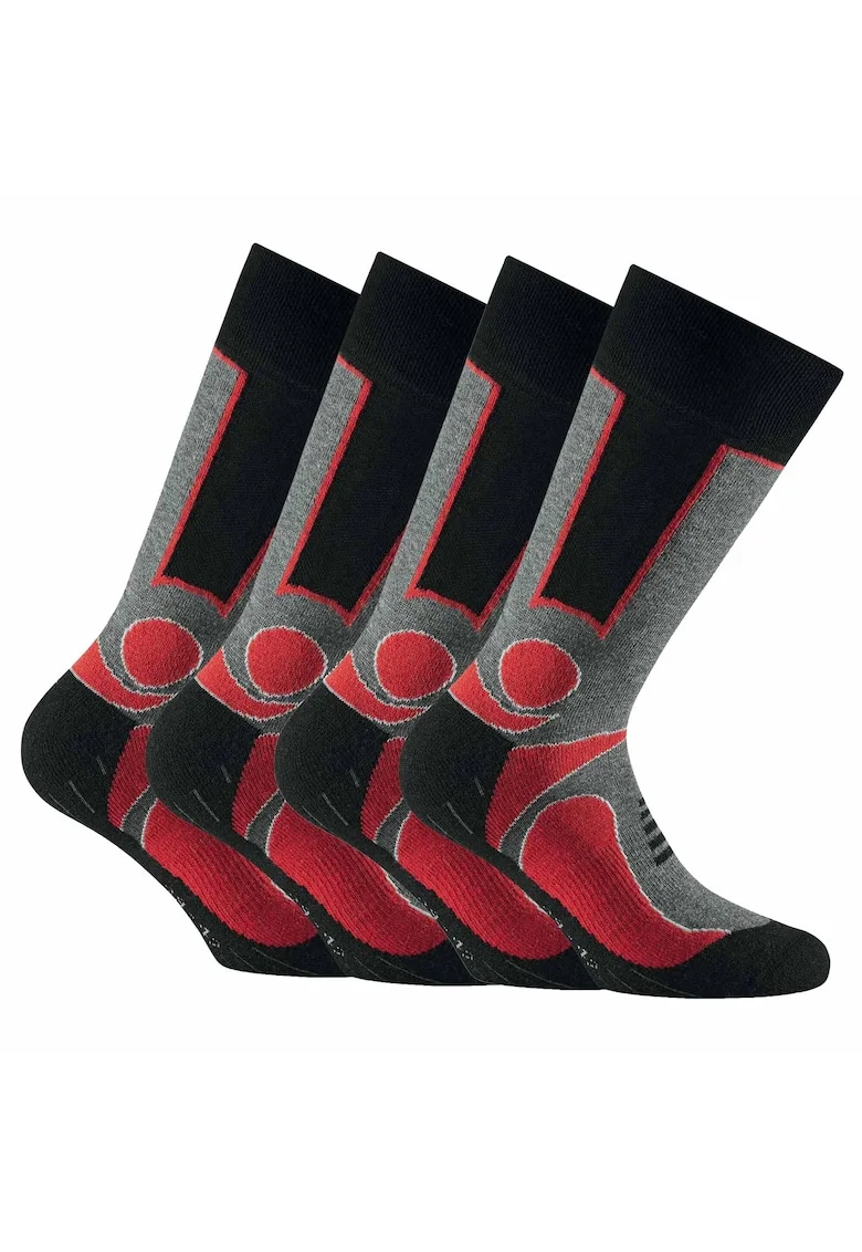 Set de sosete unisex lungi - 4 perechi, Rosu