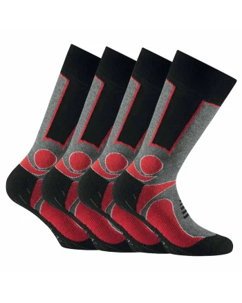 Set de sosete unisex lungi - 4 perechi, Rosu