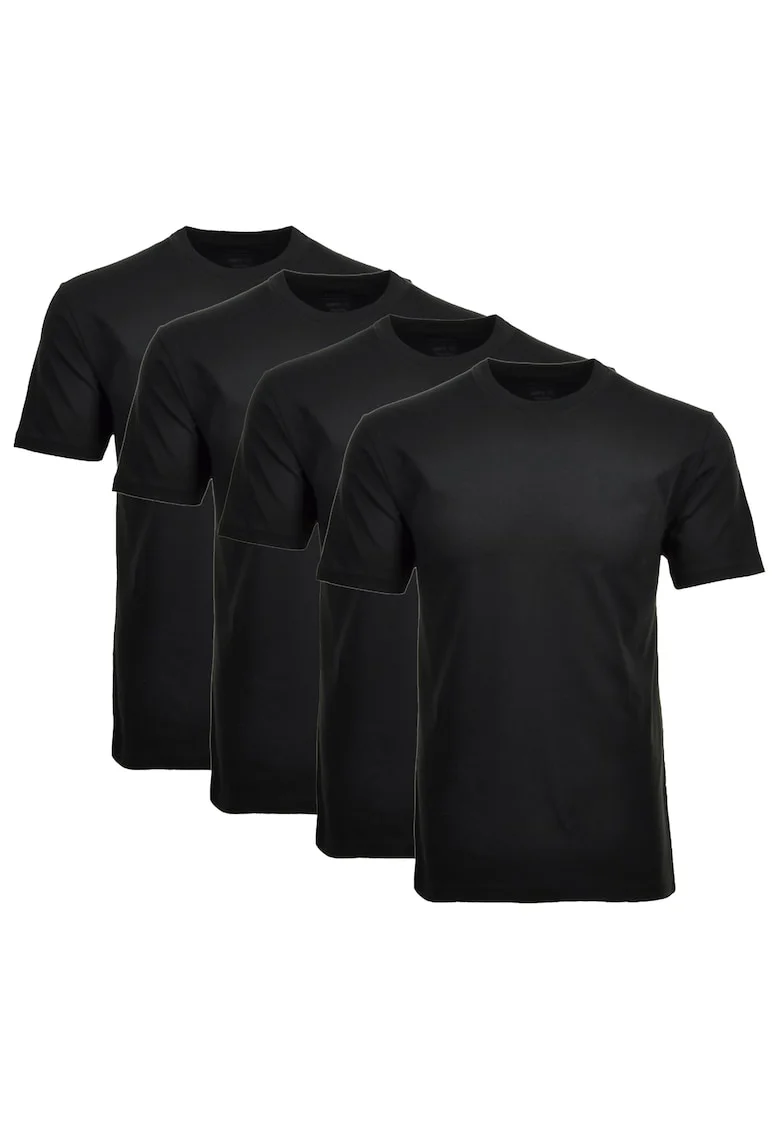 Set de tricouri de casa cu decolteu la baza gatului - 4 piese, Negru