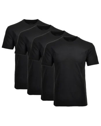 Set de tricouri de casa cu decolteu la baza gatului - 4 piese, Negru