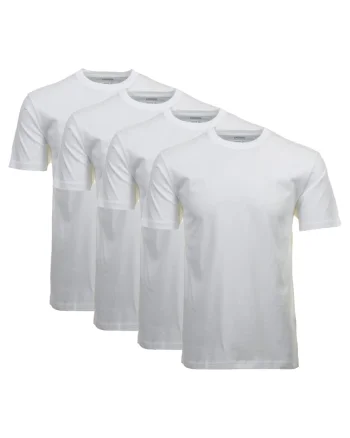 Set de tricouri de casa cu decolteu la baza gatului - 4 piese, Alb