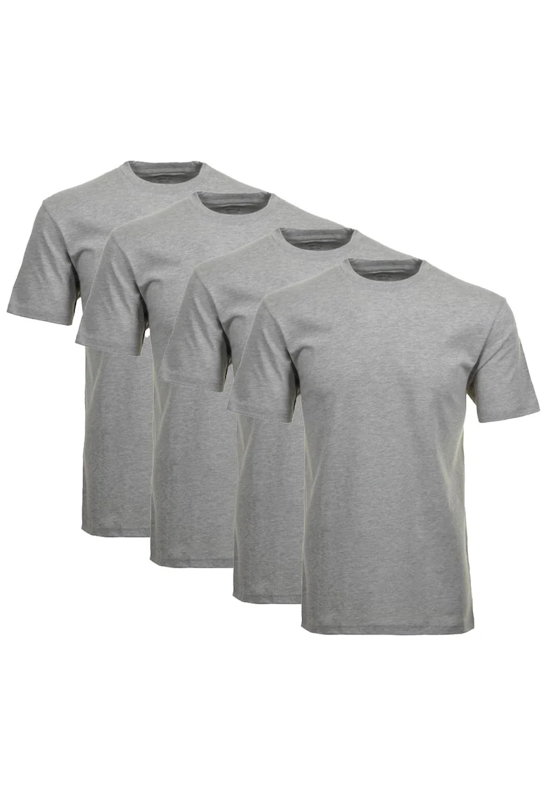 Set de tricouri de casa cu decolteu la baza gatului - 4 piese, Gri
