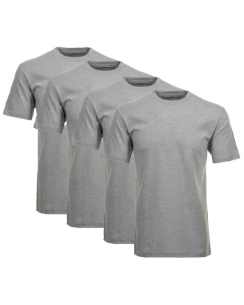 Set de tricouri de casa cu decolteu la baza gatului - 4 piese, Gri
