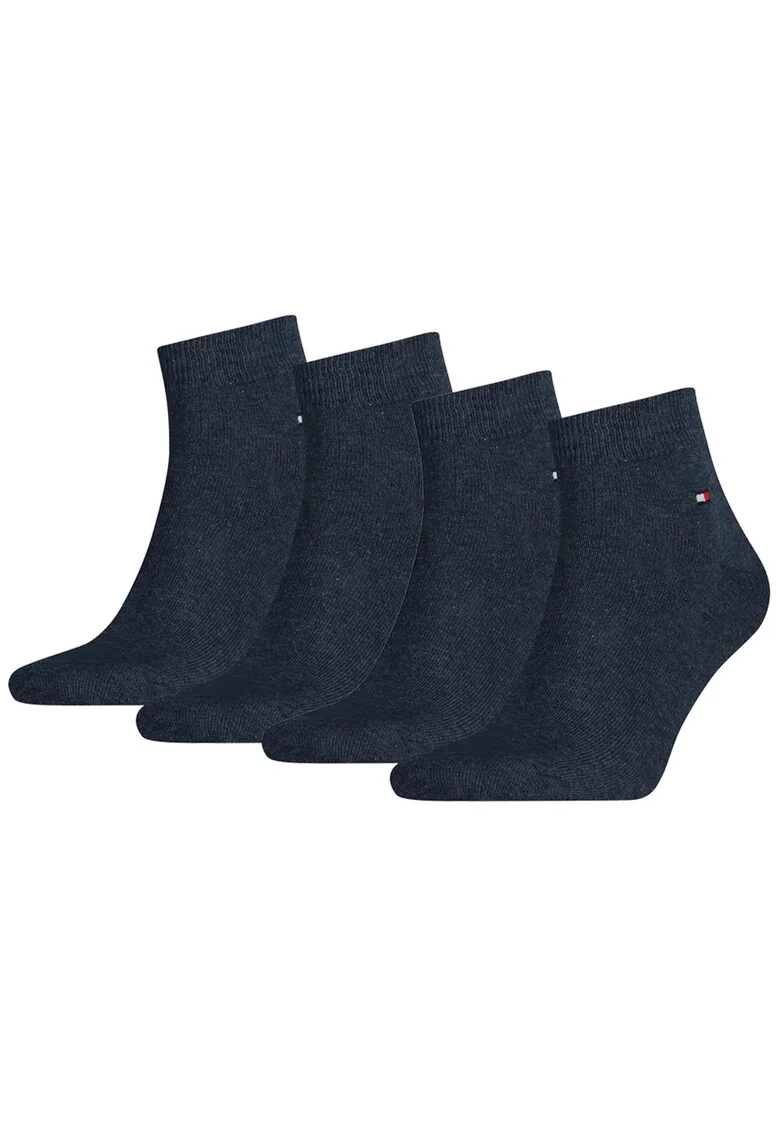 Set de sosete scurte cu logo discret 14171 - 4 perechi, Albastru