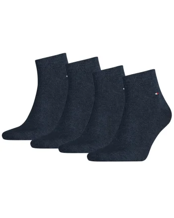Set de sosete scurte cu logo discret 14171 - 4 perechi, Albastru