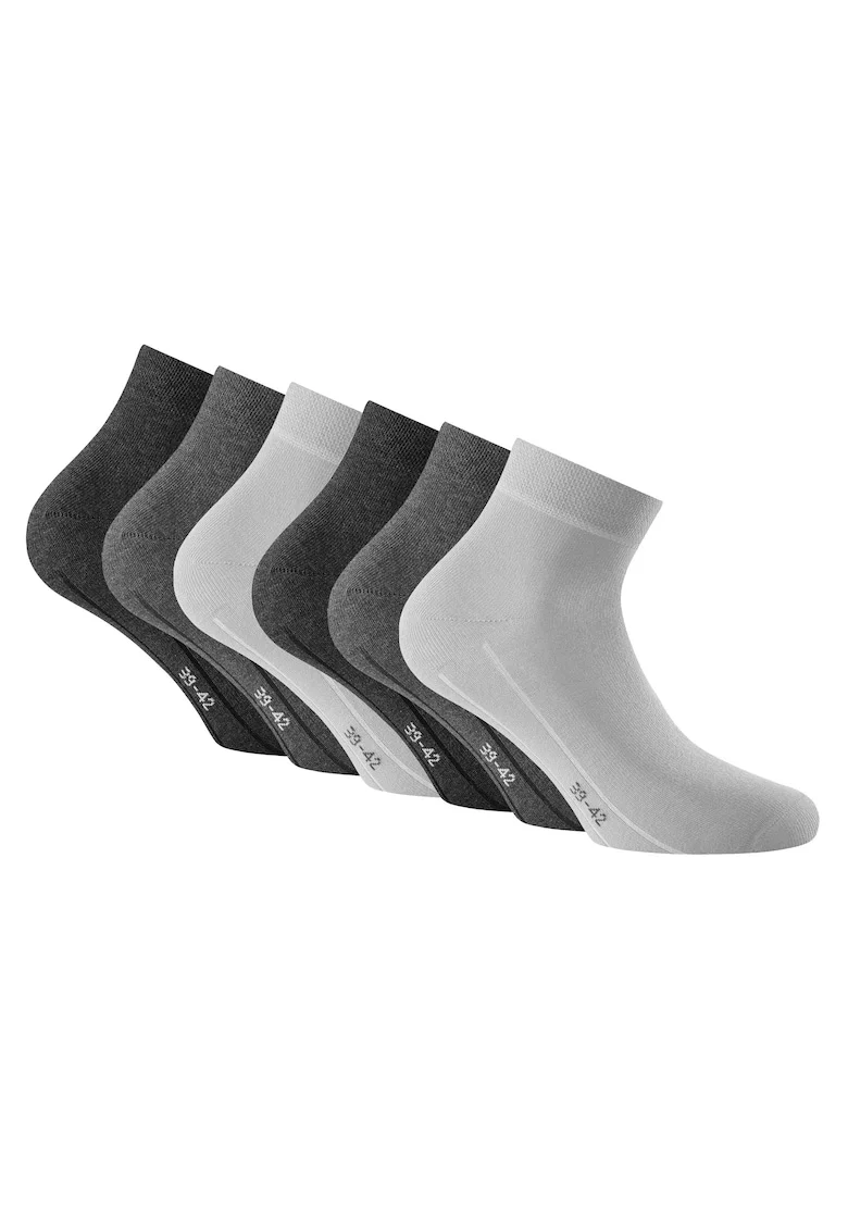 Rohner, Set de sosete pana la glezana, unisex - 6 perechi, Gri