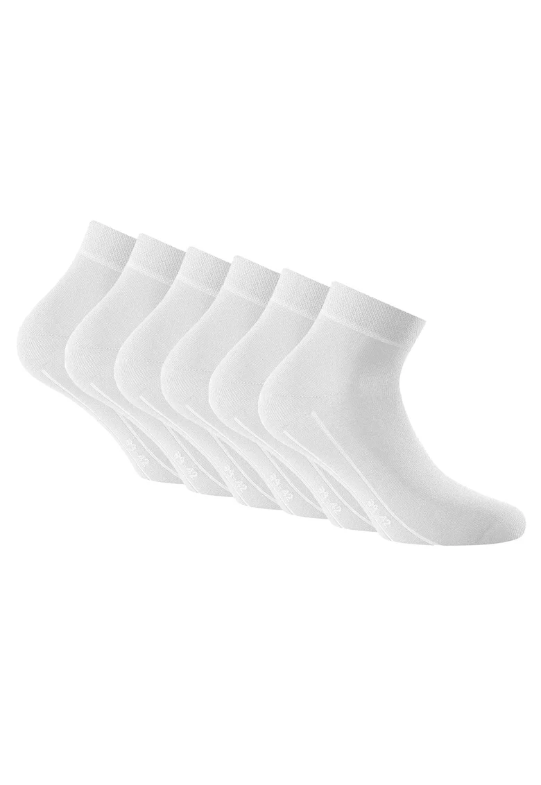 Rohner, Set de sosete pana la glezana, unisex - 6 perechi, Alb