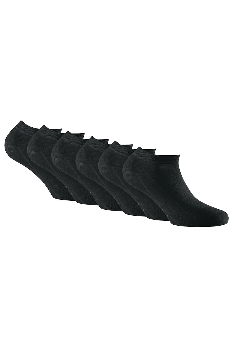Rohner, Set de sosete pana la glezana, unisex - 6 perechi, Negru