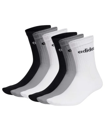 Set de sosete lungi unisex - 6 perechi, Alb/Negru/Gri