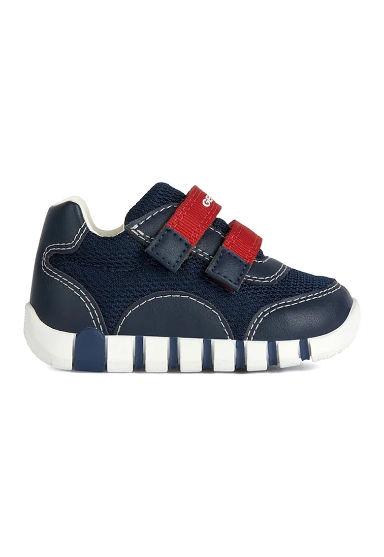 Pantofi sport Iupidoo cu velcro si garnituri de piele ecologica, Bleumarin