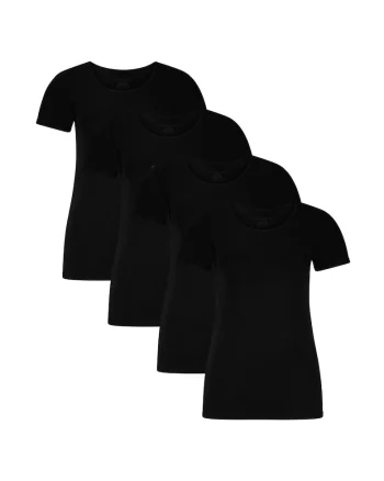 Bamboo, Set de tricouri de casa Kate - 4 piese, Negru