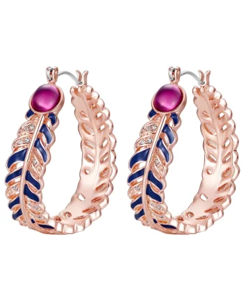 Cercei placati cu aur de 14K si decorati cu cristale, Auriu rose