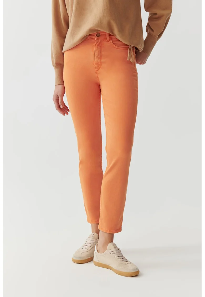 Blugi regular fit cu talie inalta Romiki, Portocaliu