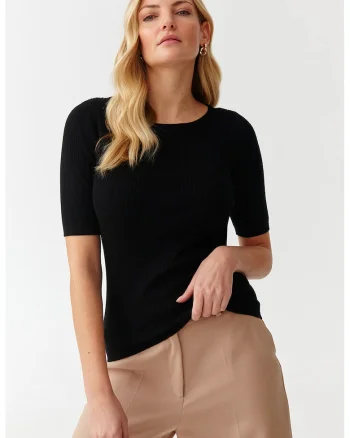 Pulover cu maneci scurte, Negru