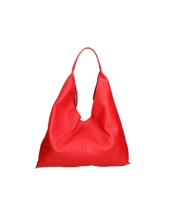 Geanta hobo de piele cu etui cu fermoar, Rosu inchis