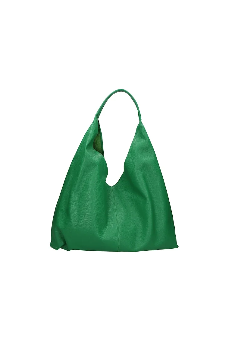 Geanta hobo de piele cu etui cu fermoar, Verde inchis