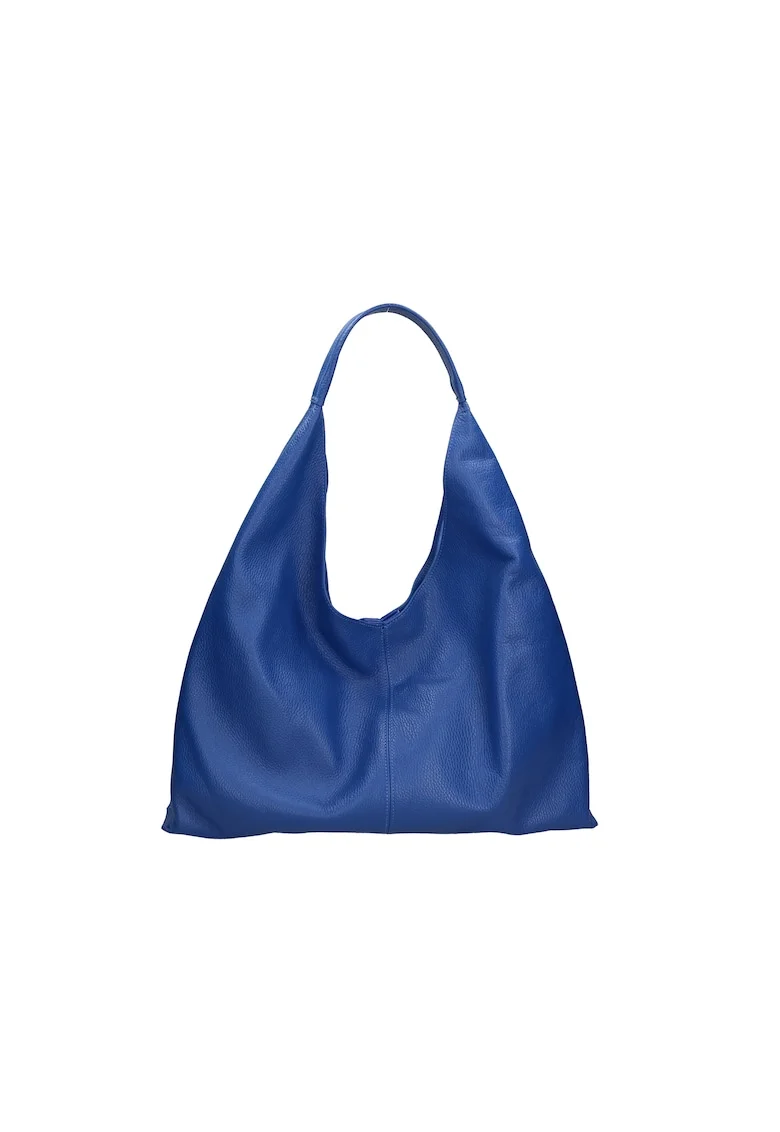 Geanta hobo de piele cu etui cu fermoar, Albastru royal