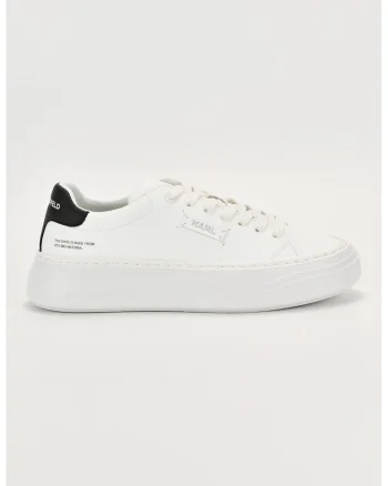 Pantofi sport de piele ecologica cu detalii logo, Alb