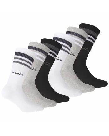 Set de sosete lungi unisex - 6 perechi, Alb/Negru/Gri