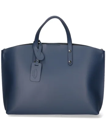 Geanta de piele cu bareta si etui interior detasabil, Bleumarin