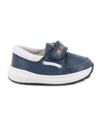Pantofi sport de piele cu velcro, Bleumarin