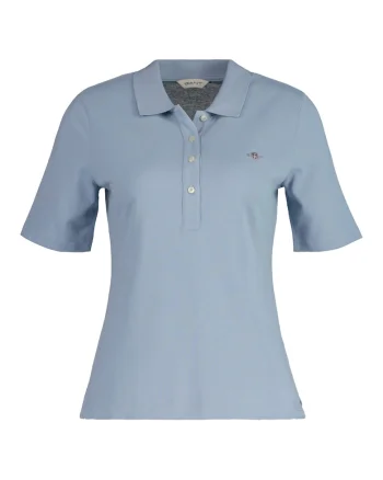 Tricou polo din bumbac, Albastru deschis