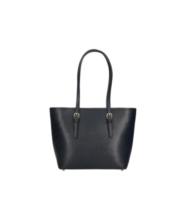 Geanta tote din piele saffiano, Albastru inchis