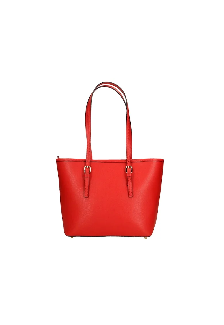 Geanta tote din piele saffiano, Rosu